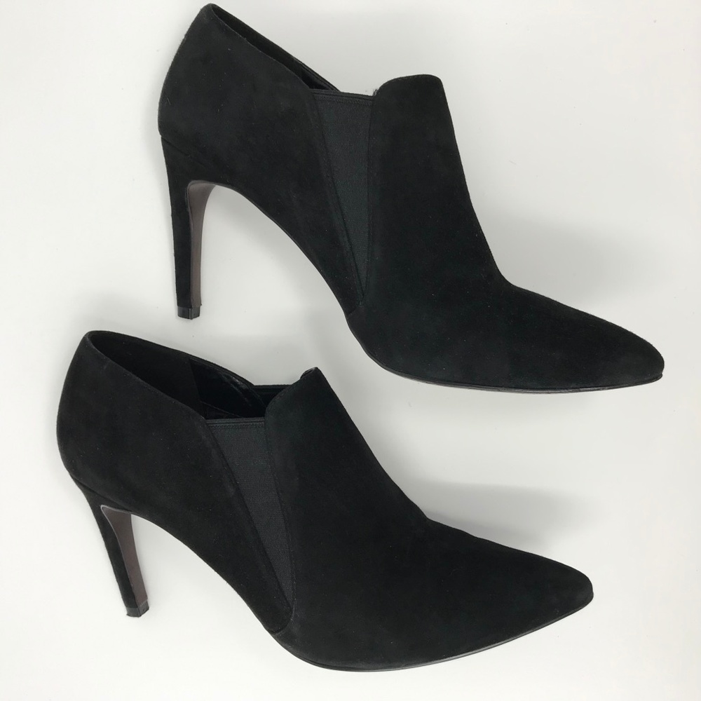 Cole Haan Allaire Black Suede Pointy Ankle Booties